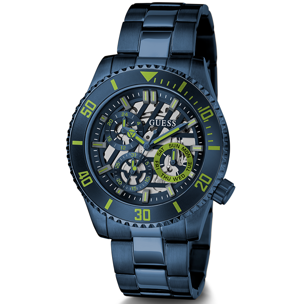  Shop Authentic Guess Axle Multifunction Navy Blue Dial Blue Steel Strap Watch For Men - GW0488G4 - Luxxuri
