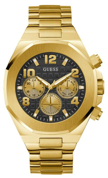  Shop Authentic Guess Empire Quartz Black Dial Gold Steel Strap Watch For Men - GW0489G2 - Luxxuri