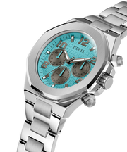  Shop Authentic Guess Empire Chronograph Quartz Sky Blue Dial Silver Steel Strap Watch For Men - GW0489G3 - Luxxuri