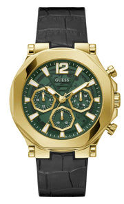  Shop Authentic Guess Edge Chronograph Green Dial Black Leather Strap Watch For Men - GW0492G3 - Luxxuri