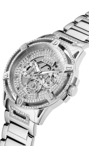  Shop Authentic Guess King Quartz Silver Dial Silver Steel Strap Watch For Men - GW0497G1 - Luxxuri