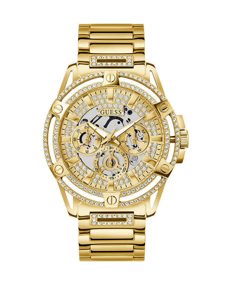  Shop Authentic Guess Queen Quartz Gold Dial Gold Steel Strap Watch For Men - GW0497G2 - Luxxuri