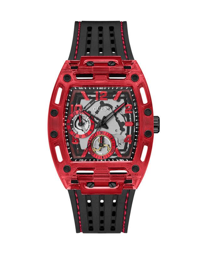  Shop Authentic Guess Phoenix Multifunction Analog Red Dial Black Silicone Strap Watch For Men - GW0499G4 - Luxxuri