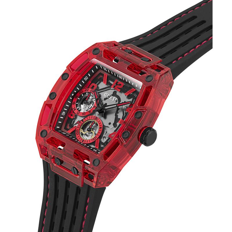  Shop Authentic Guess Phoenix Multifunction Analog Red Dial Black Silicone Strap Watch For Men - GW0499G4 - Luxxuri