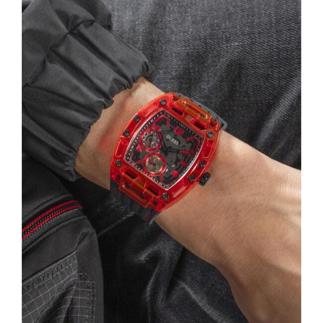  Shop Authentic Guess Phoenix Multifunction Analog Red Dial Black Silicone Strap Watch For Men - GW0499G4 - Luxxuri