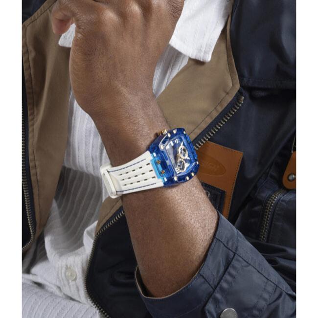  Shop Authentic Guess Phoenix Analog Blue Dial White Silicone Strap Watch For Men - GE0499G6 - Luxxuri