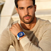  Shop Authentic Guess Phoenix Multifunction Blue Dial White Rubber Strap Watch for Men - GW0499G6 - Luxxuri