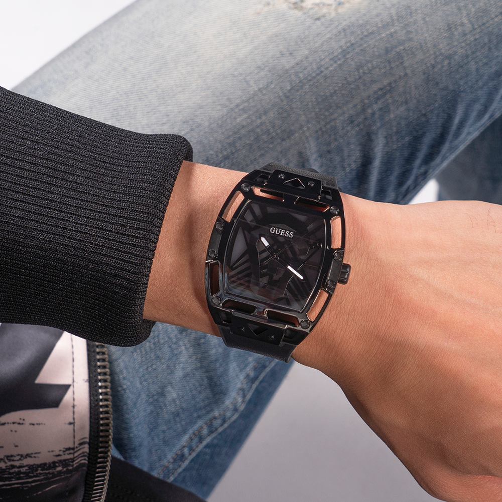  Shop Authentic Guess Legend Black Dial Black Silicone Strap Watch For Men - GW0500G2 - Luxxuri
