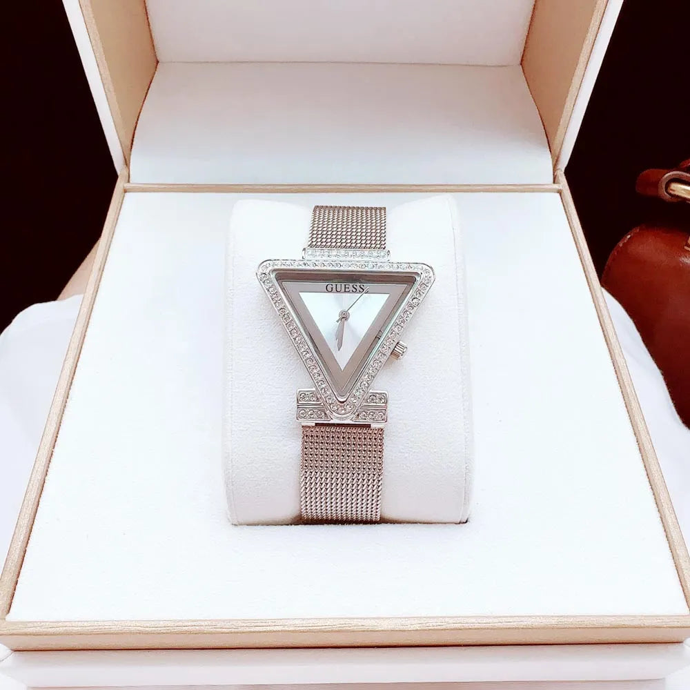  Shop Authentic Guess Quartz Silver Dial Silver Mesh Strap Watch For Women - GW050L1 - Luxxuri