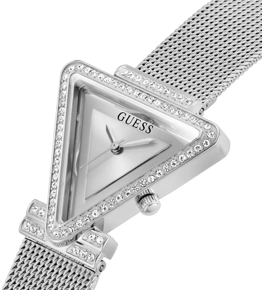  Shop Authentic Guess Quartz Silver Dial Silver Mesh Strap Watch For Women - GW050L1 - Luxxuri