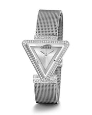  Shop Authentic Guess Fame Diamonds Silver Dial Silver Mesh Bracelet Watch for Women - GW0508L1 - Luxxuri