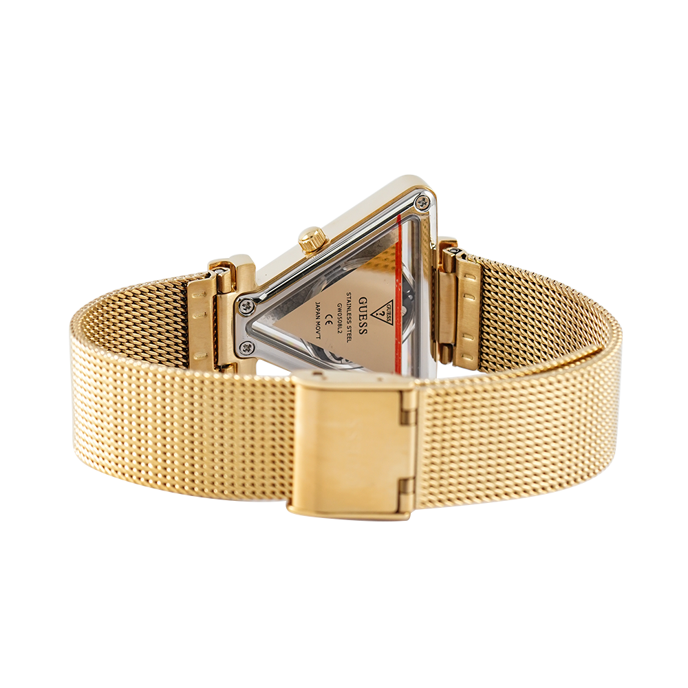  Shop Authentic Guess Fame Diamonds Gold Dial Gold Mesh Bracelet Watch for Women - GW0508L2 - Luxxuri