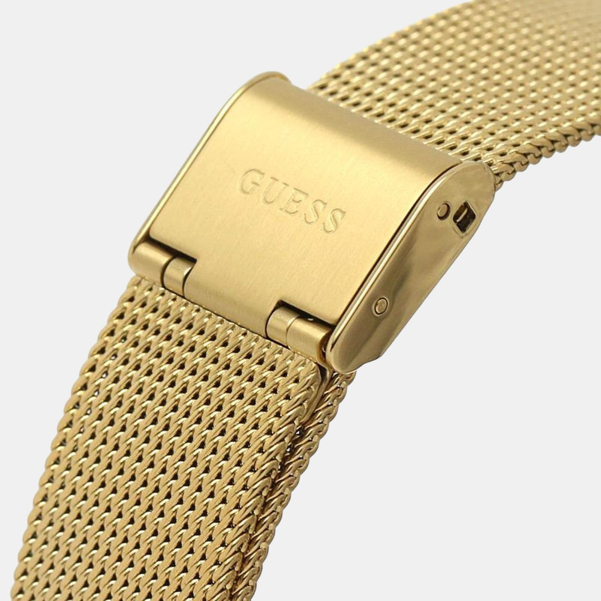  Shop Authentic Guess Fame Diamonds Gold Dial Gold Mesh Bracelet Watch for Women - GW0508L2 - Luxxuri