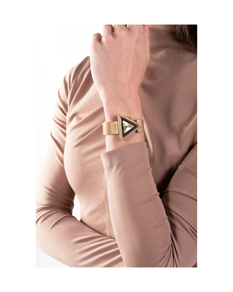  Shop Authentic Guess Fame Diamonds Gold Dial Gold Mesh Bracelet Watch for Women - GW0508L2 - Luxxuri