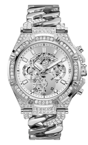  Shop Authentic Guess King Quartz Silver Dial Silver Steel Strap Watch For Men - GW0497G1 - Luxxuri