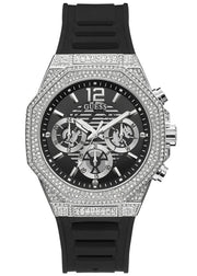  Shop Authentic Guess Momentum Chronograph Crystals Black Dial Black Silicone Strap Watch For Men - GW0518G1 - Luxxuri
