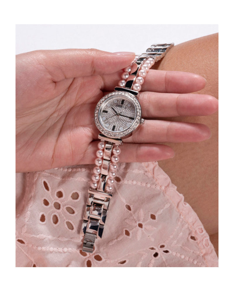  Shop Authentic Guess Gala Diamonds Silver Dial Two Tone Steel Strap Watch for Women - GW0531L1 - Luxxuri