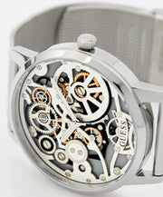  Shop Authentic Guess Gadget Silver Dial Silver Mesh Bracelet Watch for Men - GW0538G1 - Luxxuri