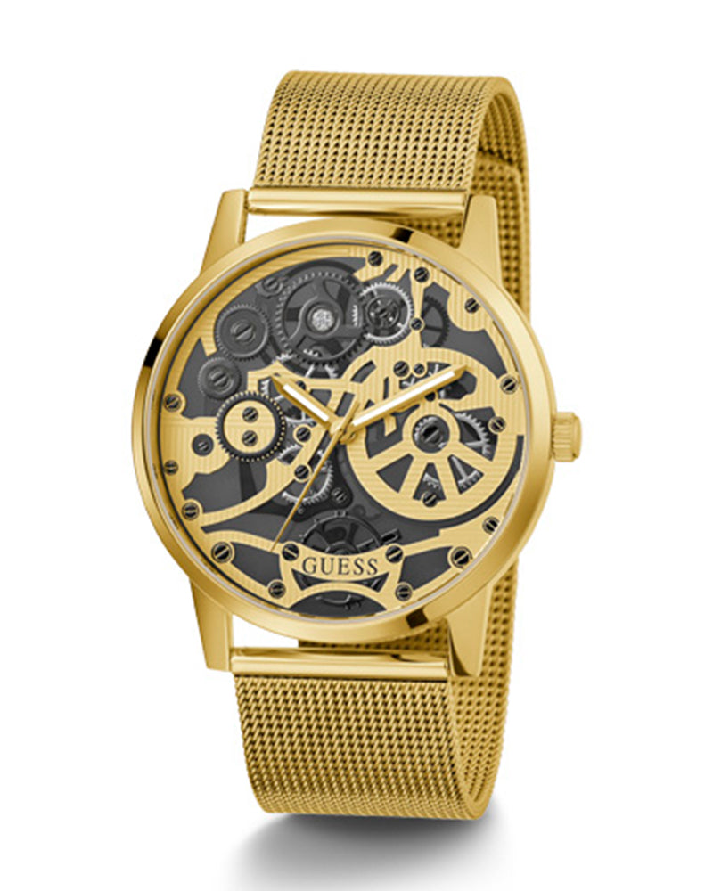  Shop Authentic Guess Gadget Gold Dial Gold Mesh Bracelet Watch for Men - GW0538G2 - Luxxuri