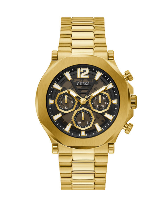  Shop Authentic Guess Edge Chronograph Black Dial Gold Steel Strap Watch For Men - GW0539G2 - Luxxuri