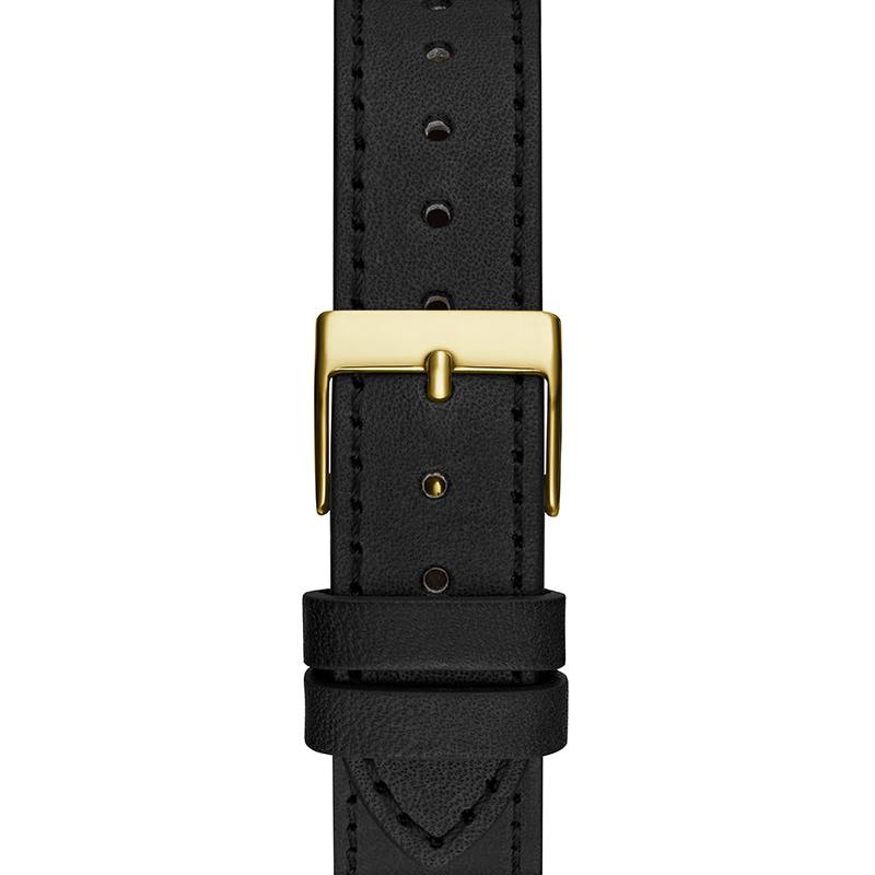  Shop Authentic Guess Fame Quartz Gold Dial Black Leather Strap Watch For Women - GW0548L3 - Luxxuri