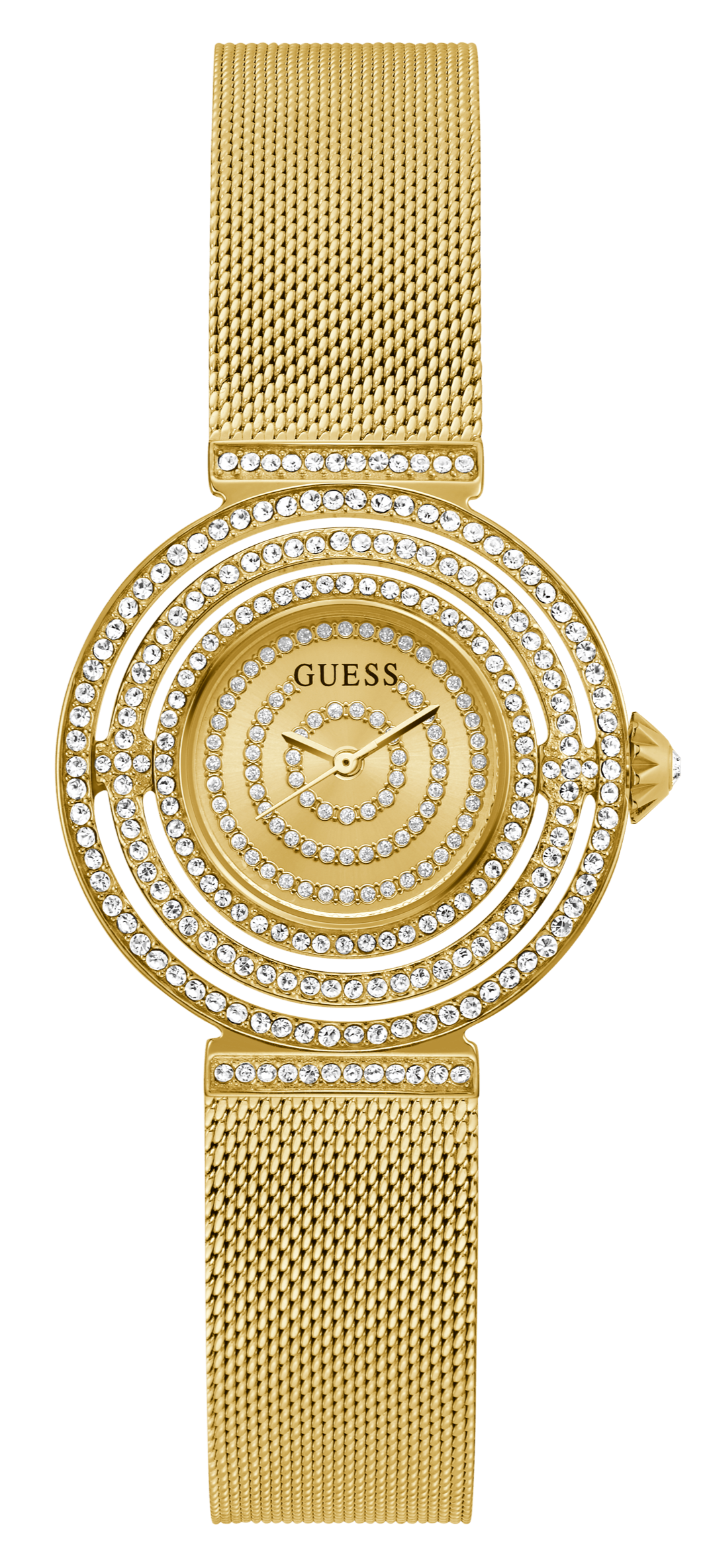  Shop Authentic Guess Dream Quartz Gold Dial Gold Mesh Strap Watch For Women - GW0550L2 - Luxxuri