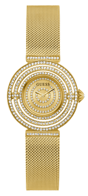  Shop Authentic Guess Dream Quartz Gold Dial Gold Mesh Strap Watch For Women - GW0550L2 - Luxxuri