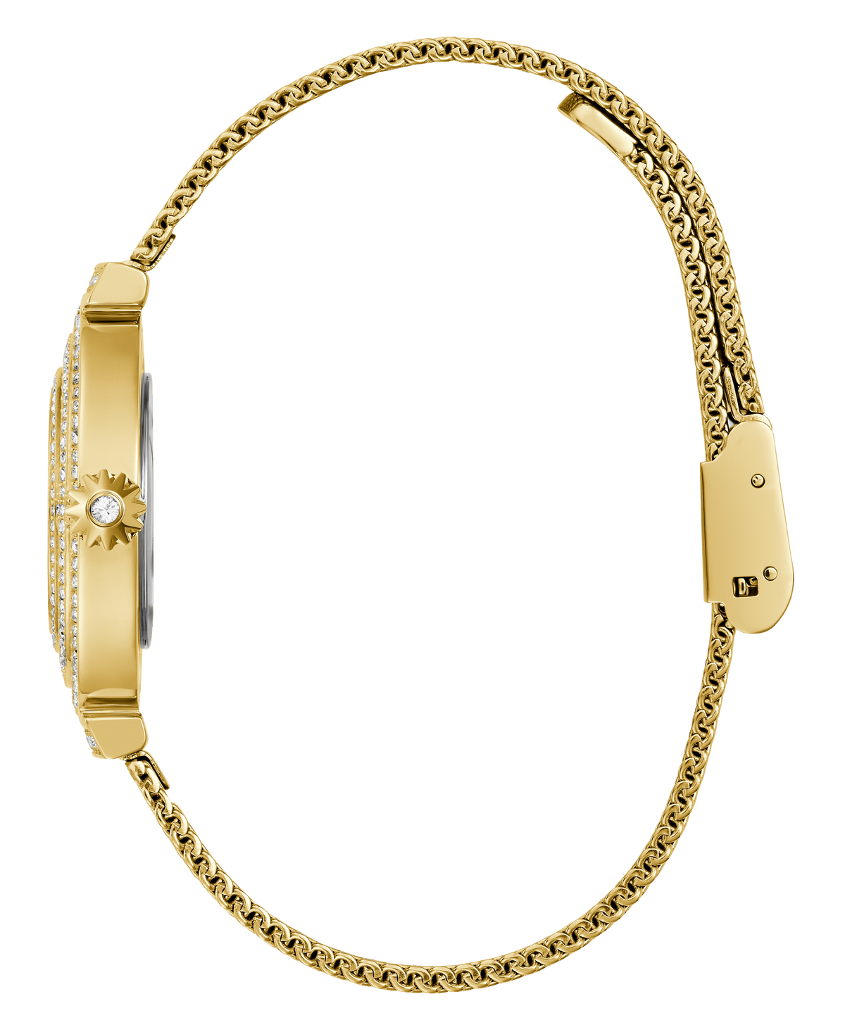  Shop Authentic Guess Dream Quartz Gold Dial Gold Mesh Strap Watch For Women - GW0550L2 - Luxxuri