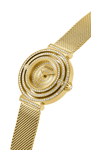  Shop Authentic Guess Dream Quartz Gold Dial Gold Mesh Strap Watch For Women - GW0550L2 - Luxxuri