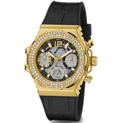  Shop Authentic Guess Fusion Chronograph Black Dial Black Leather Strap Watch For Women - GW0553L4 - Luxxuri
