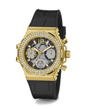  Shop Authentic Guess Fusion Chronograph Black Dial Black Leather Strap Watch For Women - GW0553L4 - Luxxuri