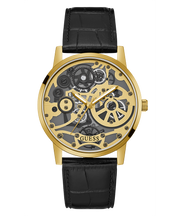  Shop Authentic Guess Gadget Gold Dial Black Leather Strap Watch for Men - GW0570G1 - Luxxuri
