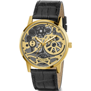  Shop Authentic Guess Gadget Gold Dial Black Leather Strap Watch for Men - GW0570G1 - Luxxuri