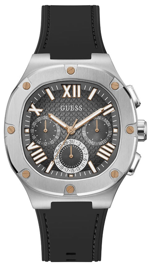  Shop Authentic Guess Headline Chronograph Grey Dial Black Rubber Strap Watch for Men - GW0571G1 - Luxxuri