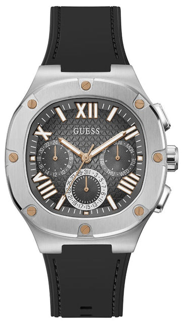  Shop Authentic Guess Headline Chronograph Grey Dial Black Rubber Strap Watch for Men - GW0571G1 - Luxxuri
