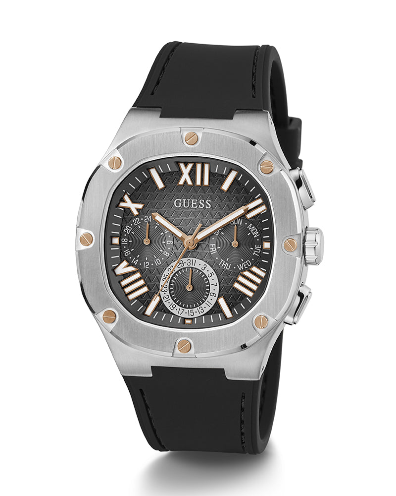  Shop Authentic Guess Headline Chronograph Grey Dial Black Rubber Strap Watch for Men - GW0571G1 - Luxxuri