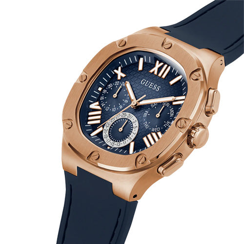  Shop Authentic Guess Headline Multifunction Quartz Blue Dial Blue Silicone Strap Watch For Men - GW0571G2 - Luxxuri