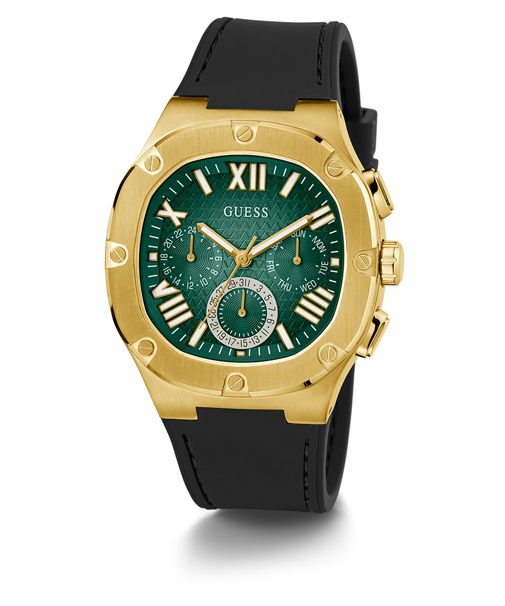  Shop Authentic Guess Headliner Multifunction Green Dial Black Silicone Strap Watch For Men - GW0571G3 - Luxxuri