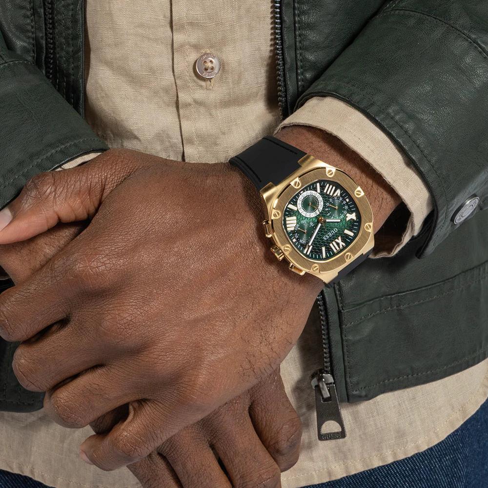  Shop Authentic Guess Headliner Multifunction Green Dial Black Silicone Strap Watch For Men - GW0571G3 - Luxxuri