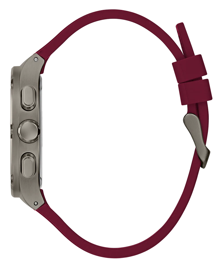  Shop Authentic Guess Headline Multifunction Grey Dial Burgundy Silicone Strap Watch For Men - GW0571G4 - Luxxuri