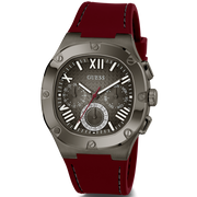  Shop Authentic Guess Headline Multifunction Grey Dial Burgundy Silicone Strap Watch For Men - GW0571G4 - Luxxuri