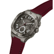  Shop Authentic Guess Headline Multifunction Grey Dial Burgundy Silicone Strap Watch For Men - GW0571G4 - Luxxuri