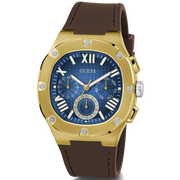 Shop Authentic Guess Headline Chronograph Blue Dial Brown Silicone Strap Watch For Men - GW0571G5 - Luxxuri