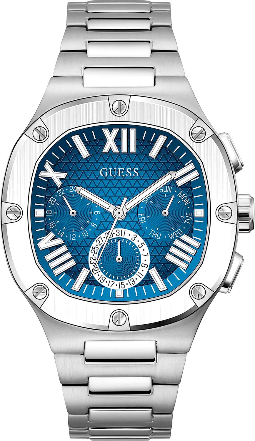  Shop Authentic Guess Headliner Multifunction Blue Dial Silver Steel Strap Watch For Men - GW0572G1 - Luxxuri