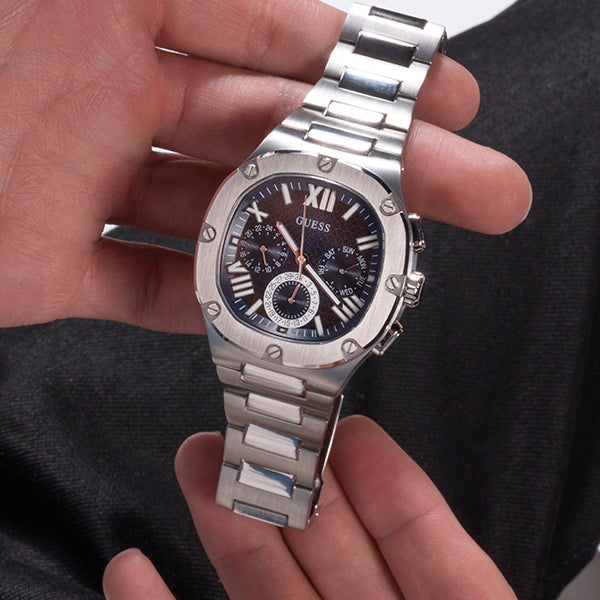 Shop Authentic Guess Headliner Multifunction Blue Dial Silver Steel Strap Watch For Men - GW0572G1 - Luxxuri