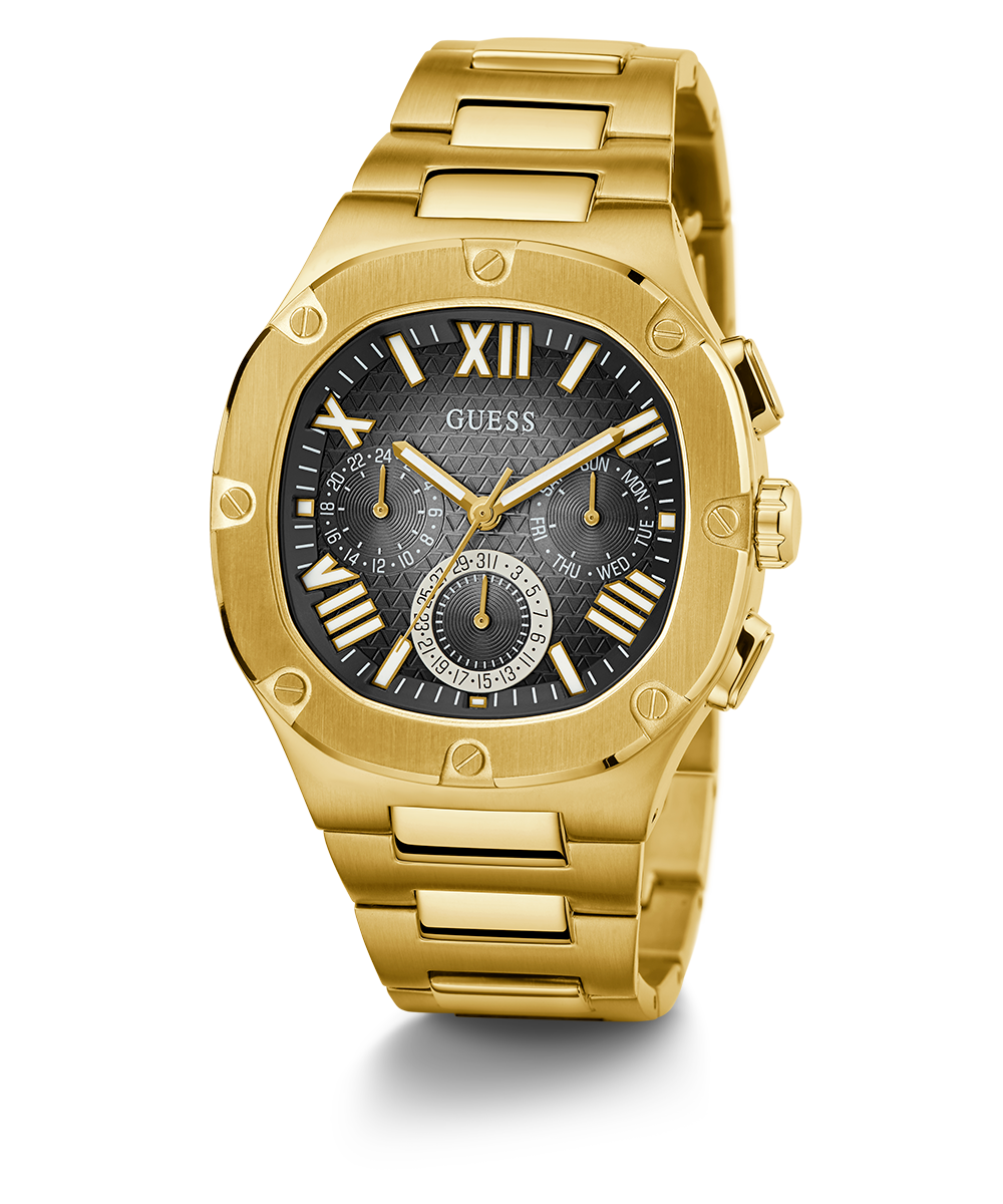  Shop Authentic Guess Headliner Multifunction Black Dial Gold Steel Strap Watch For Men - GW0572G2 - Luxxuri