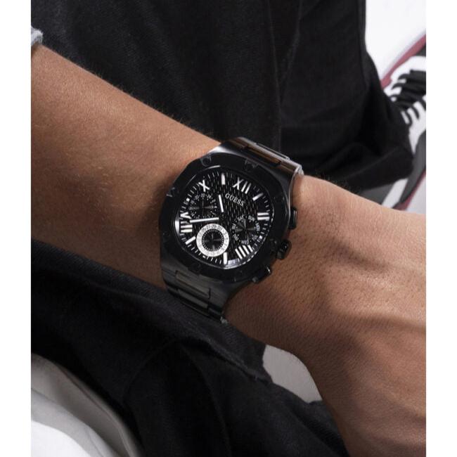  Shop Authentic Guess Headliner Multifunction Black Dial Black Steel Strap Watch For Men - GW0572G3 - Luxxuri
