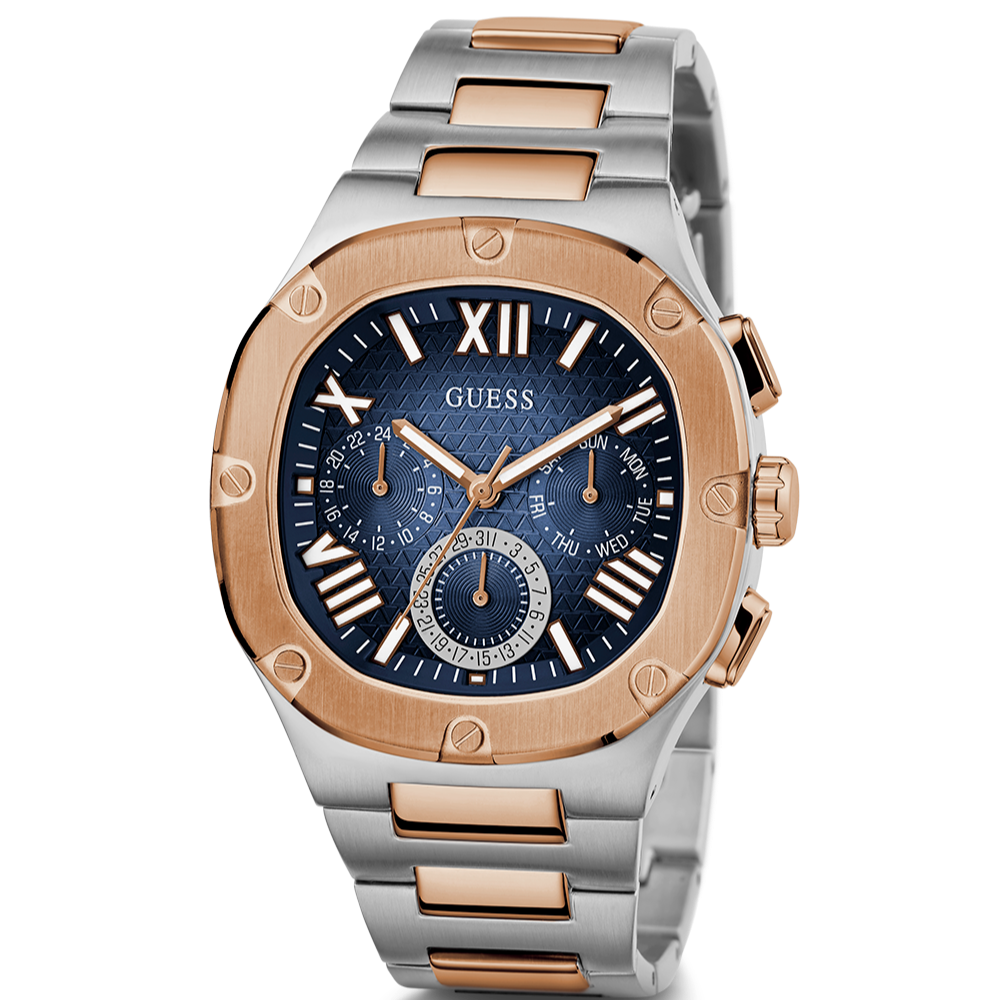  Shop Authentic Guess Headliner Multifunction Blue Dial Two Tone Steel Strap Watch For Men - GW0572G4 - Luxxuri