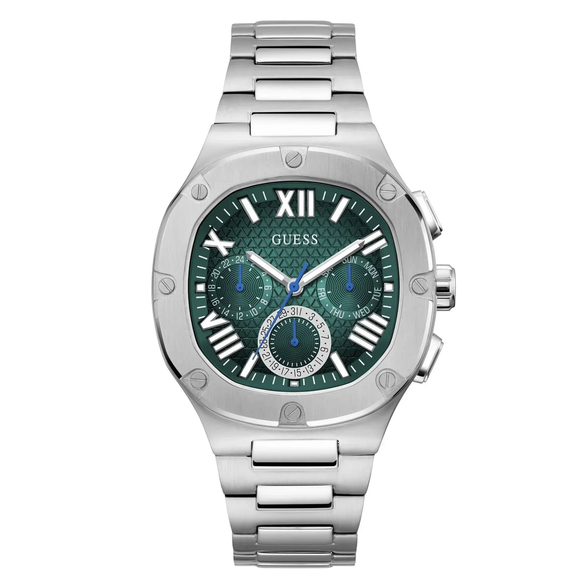  Shop Authentic Guess Headline Quartz Green Dial Silver Steel Strap Watch For Men - GW0572G6 - Luxxuri