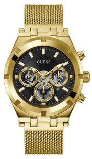  Shop Authentic Guess Continental Chronograph Black Dial Gold Mesh Strap Watch For Men - GW0582G2 - Luxxuri
